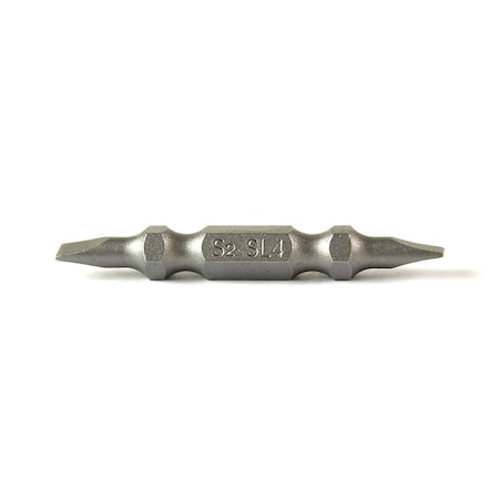 Slotted Double End Screwdriver Bits - 2 Inch Long - 4mm Wide Slot, PK 25